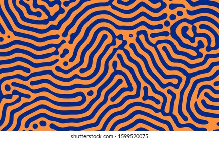 Psychedelic abstract background made by generative algorithm: Reaction-diffusion or Turing pattern formation.