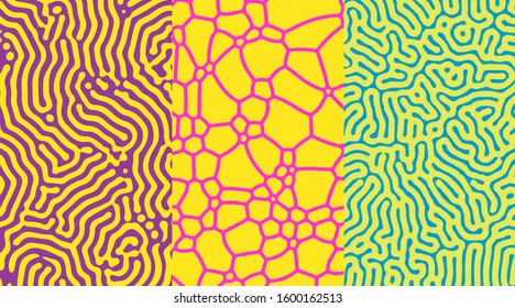 Psychedelic abstract background made by generative algorithm: Reaction-diffusion or Turing pattern formation.