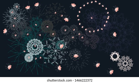 Psychedelic Abstract background with many elements depicting the  cultural and unique freestyle motivation