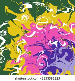 Psychedelischer abstrakter Hintergrund, gemischte Acryl-Malmarmabestextur, bunter Wirbel, Vektormuster.
