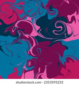 Psychedelischer abstrakter Hintergrund, gemischte Acryl-Malmarmabestextur, bunter Wirbel, Vektormuster.
