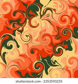 Psychedelic abstract background, mixed acrylic paint marble texture, colorful swirls, vector pattern.