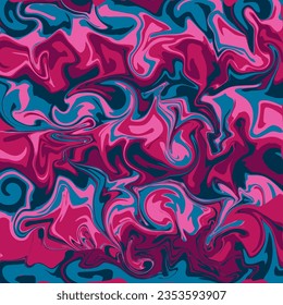 Psychedelic abstract background, mixed acrylic paint marble texture, colorful swirls, vector pattern.