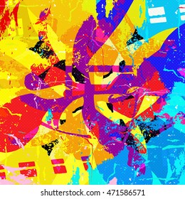 psychedelic abstract colored graffiti background