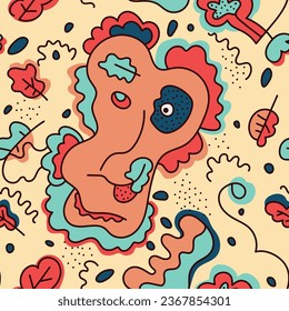 Psychedelic abstract colorful artwork. Unique pattern for textile, texture, fabric design