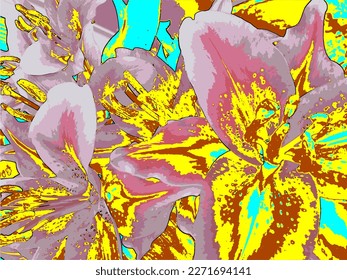 psychedelic abstract flower background vector