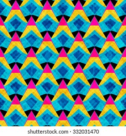 psychedelic abstract geometric background seamless vector pattern grunge effect