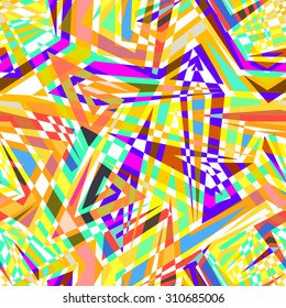 Psychedelic abstract geometric seamless pattern.