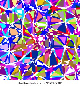 Psychedelic abstract geometric seamless pattern.