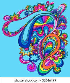 Psychedelic Abstract Groovy Vector Illustration