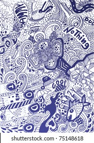 psychedelic abstract hand-drawn doodles background