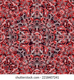 Patrón psiquédelico abstracto del caleidoscopio sin fisuras. Ornamento de mosaico geométrico. Diseño decorativo para tela, impresión textil, papel envolvente, cubierta. Ilustración del vector