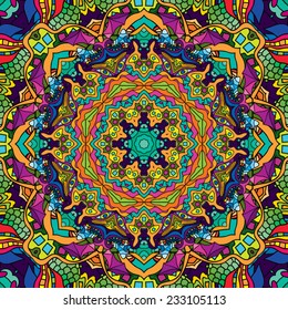 Psychedelic abstract kaleidoscopic seamless pattern vector illustration