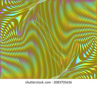 Textura de colores de neón psicodélico abstracto con líneas de ilusión óptica y efecto moire. Para tu creativa portada de diseño de proyectos, libro, papel de envoltura, afiche interior, impresión, tarjeta de regalo, moda.