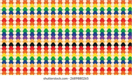 Um padrão abstrato psicodélico com linhas onduladas fluindo em um espectro vibrante de cores arco-íris.