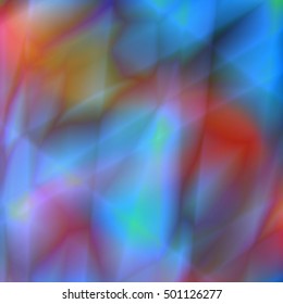 Psychedelic abstract rainbow colors wavy background. Silky glitch texture, 80s design template, neon glow holographic vector effect.
