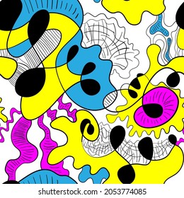 Obra de arte fisible abstracta psicodélica con un patrón decorativo de ondas