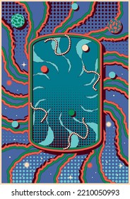 Psychedelic Abstract Style Geometric Shapes Illustration