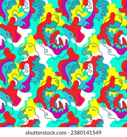 Obra de arte singularmente singulares y abstracta con patrones coloridos abstractos