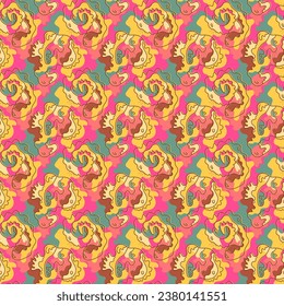 Psychedelic abstract unique seamless artwork with abstract colorful patterns