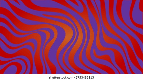 Psychedelic abstract wavy background orange and purple. Music visualization trippy.