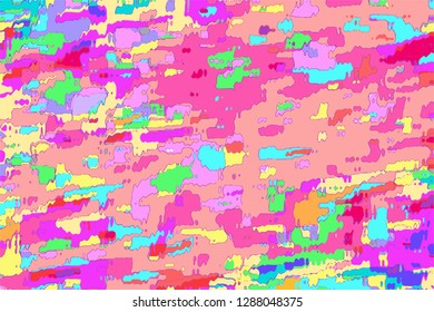 Psychedelic acid-bright abstract background with smooth rounded shapeless figures resembling drug-addicted delirium. Colorful mad youth background poisonous bright colors of all colors of the rainbow