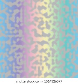 Psychedelic animal skin print variegated holographic pearlescent opalescent geometric seamless repeat vector pattern swatch.