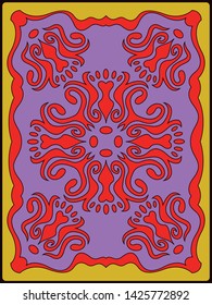 Psychedelic Art Background from the 1960s, 1970s Hippie Style Ornamental Pattern 