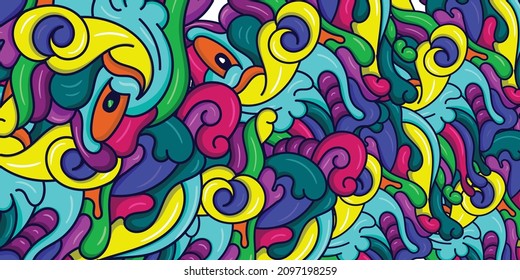 psychedelic art background. colorful ethnic abstract background illustration