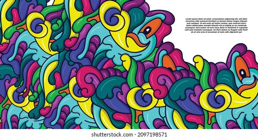 psychedelic art background. colorful ethnic abstract background illustration
