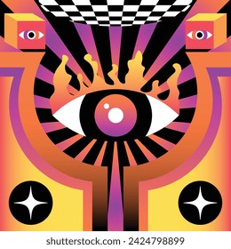 Psychedelic Background Artwork Vector Illustration