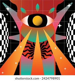 Psychedelic Background Artwork Vector Illustration