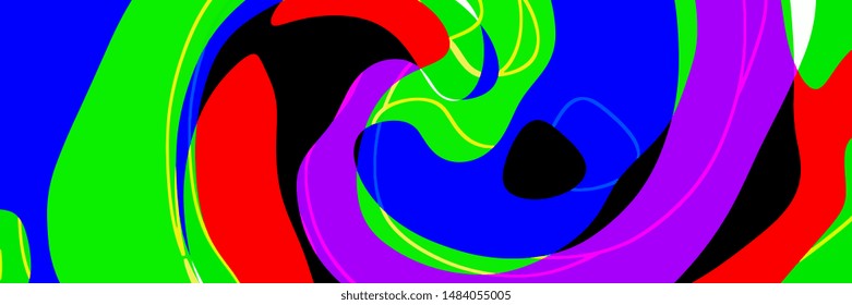 
Psychedelic background banner with colorful spirals