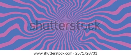 Psychedelic background with wavy pink and blue lines. The background features vibrant pink and blue colors in a hypnotic pattern. Psychedelic pattern background vector. Blue background.