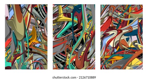 Psychedelic backgrounds hippie style, set 