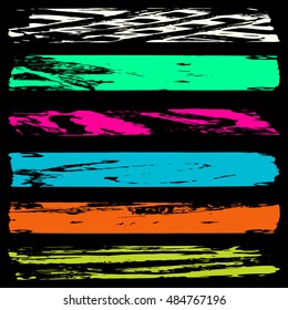 psychedelic banners grunge texture collection of symbols