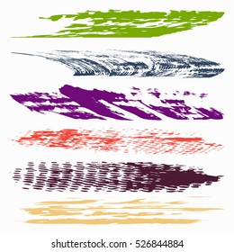 psychedelic banners grunge texture collection of symbols