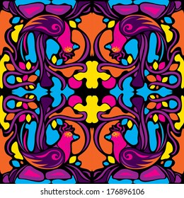 Psychedelic bird texture vector illustration