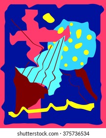 psychedelic bright color poster geometric elements, fancy background