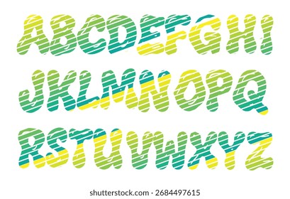 Conjunto de alfabeto vetor de bolhas psicodélicas. Conjunto de letras de grafite Groovy.