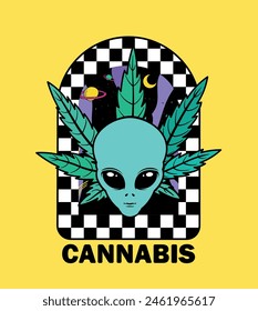 Alien Cannabis Psicodélico. Portal al Vector espacial