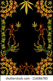 Psychedelic cannabis flyer vector design