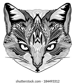 Psychedelic cat illustration