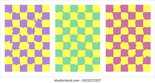 psychedelic checker board pattern set