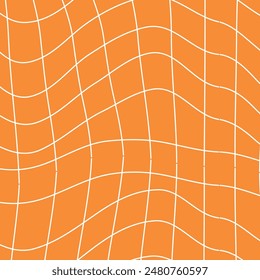 Psychedelic checkerboard background. Wavy vector illustrations, trendy psychedelic style and groovy color checkerboard