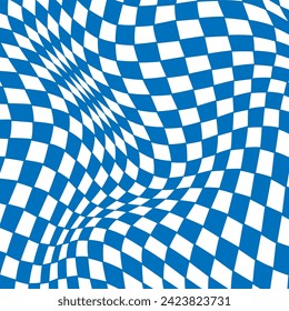 fondo azul y blanco de tablero de ajedrez psicodélico