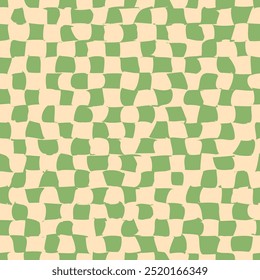 Psychedelic checkerboard or camouflage. Visually striking design featuring groovy colors. Trippy geometric shapes. Optical illusions, retro art style, mesmerizing visual vintage vector illustration