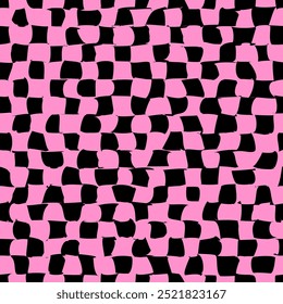 Psychedelic checkerboard or camouflage. Visually striking design featuring in y2k colors. Trippy geometric shapes. Optical illusions, funky art style, mesmerizing visual vintage vector illustration