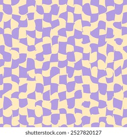 Psychedelic checkerboard or camouflage. Visually striking design featuring groovy colors. Trippy geometric shapes. Optical illusions, retro art style, mesmerizing visual vintage vector illustration
