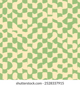 Psychedelic checkerboard or camouflage. Visually striking design featuring groovy colors. Trippy geometric shapes. Optical illusions, retro art style, mesmerizing visual vintage vector illustration